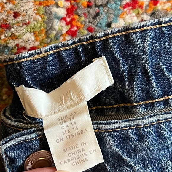 H&M Wide Leg Ankle Length Jeans Size 14 - Picture 4 of 4